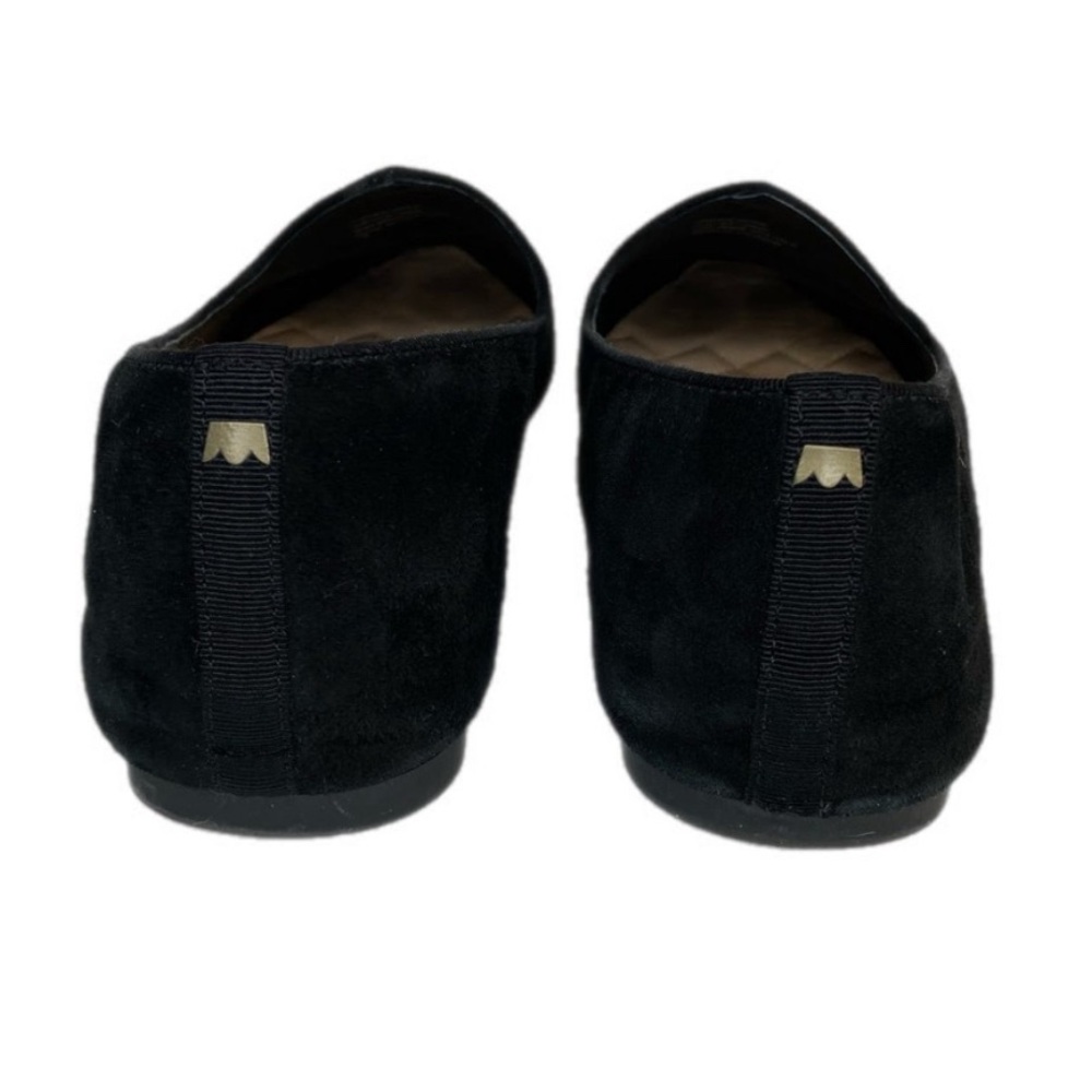 Birdies The Heron Black Suede Flat Shoes - Women's Size 10